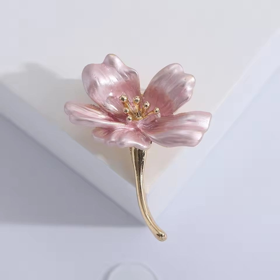 Trendy Enamel Flower Brooches For Women