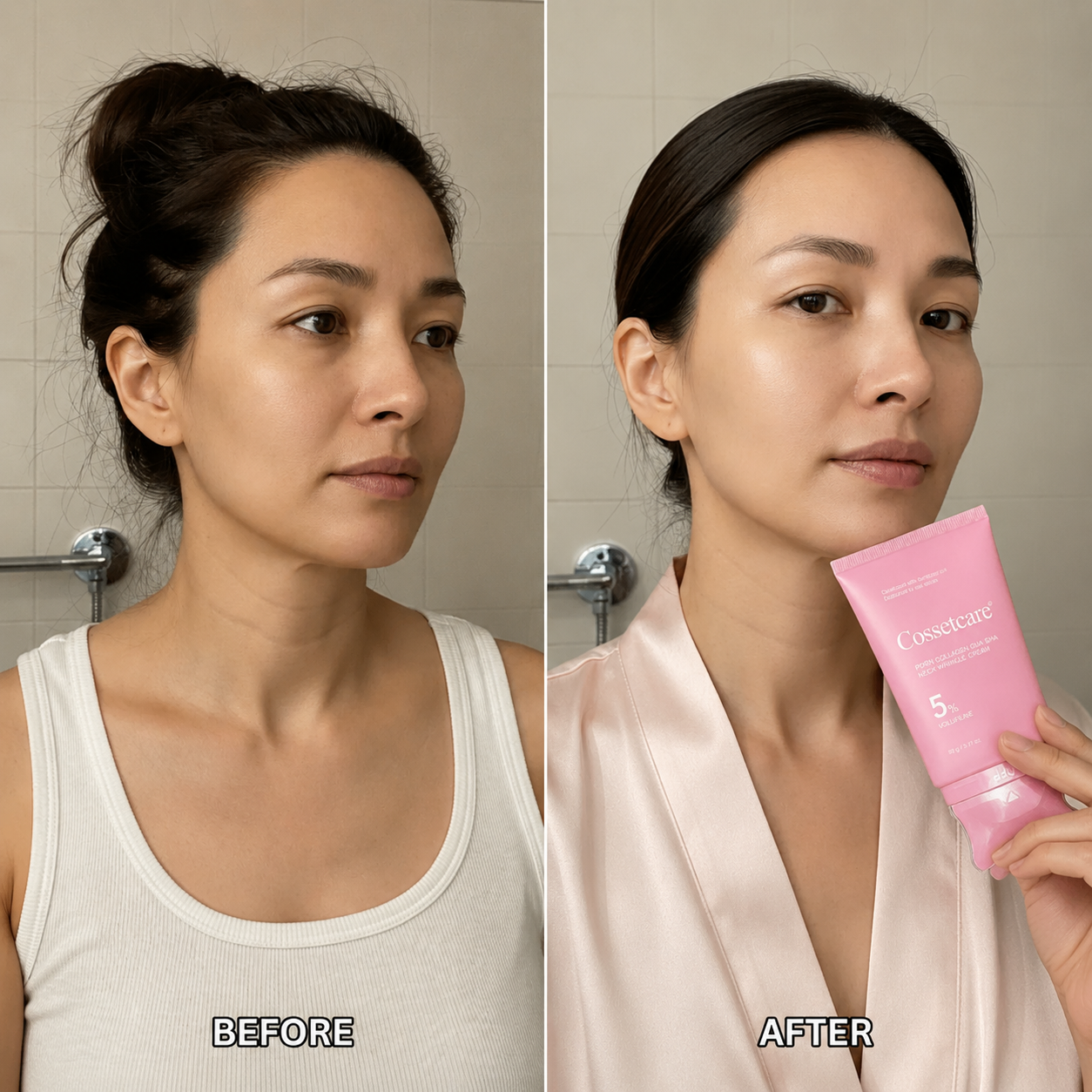 🦢Neck Wrinkle Eraser! Built-In Gua Sha Cream w/5% Anemarrhena Root Complex + PDRN Korean Skincare