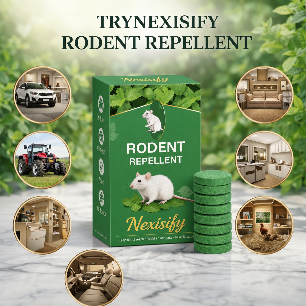 Rodent Repellent Tablet - Create aHome Without Rodents, Safe for Kids& Pets