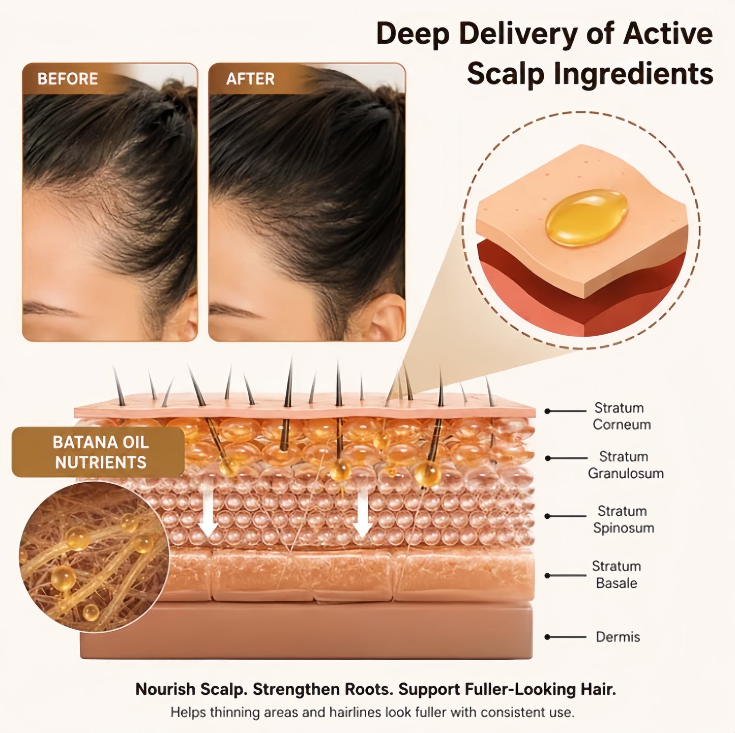 🔥LAST DAY 50% OFF!!Advanced Batana Oil Hair Regrowth Therapy | Reverse Thinning Hair & Receding Hairline🌱