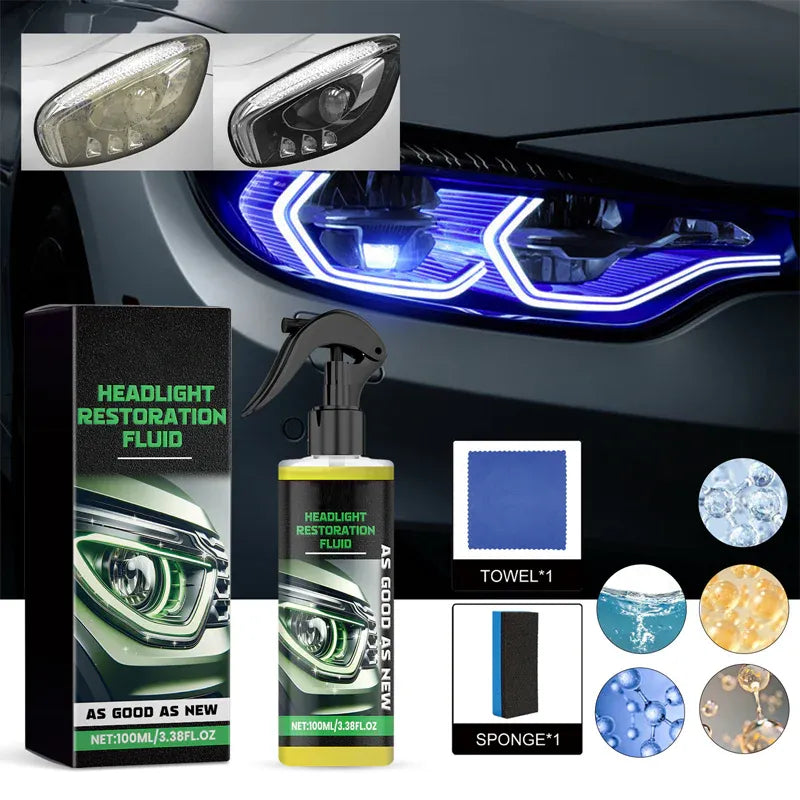 🔥LAST DAY 50% OFF!!🚗【Headlight Crystal Restorer】— One swipe, and yellowed lenses become crystal clear. Old becomes new, and your headlights shine like brand new! ✨🔦