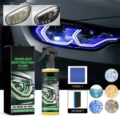 🔥LAST DAY 50% OFF!!🚗【Headlight Crystal Restorer】— One swipe, and yellowed lenses become crystal clear. Old becomes new, and your headlights shine like brand new! ✨🔦