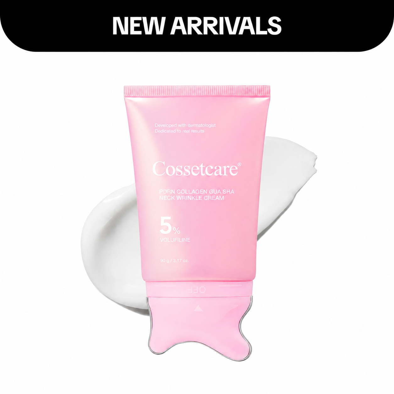 🦢Neck Wrinkle Eraser! Built-In Gua Sha Cream w/5% Anemarrhena Root Complex + PDRN Korean Skincare
