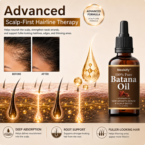 🔥LAST DAY 50% OFF!!Advanced Batana Oil Hair Regrowth Therapy | Reverse Thinning Hair & Receding Hairline🌱