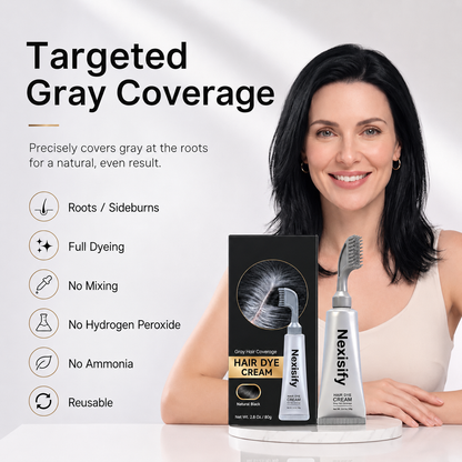 🔥LAST DAY 59% OFF!!Nexisify Unisex Grey Coverage Hair Dye with Hair Care