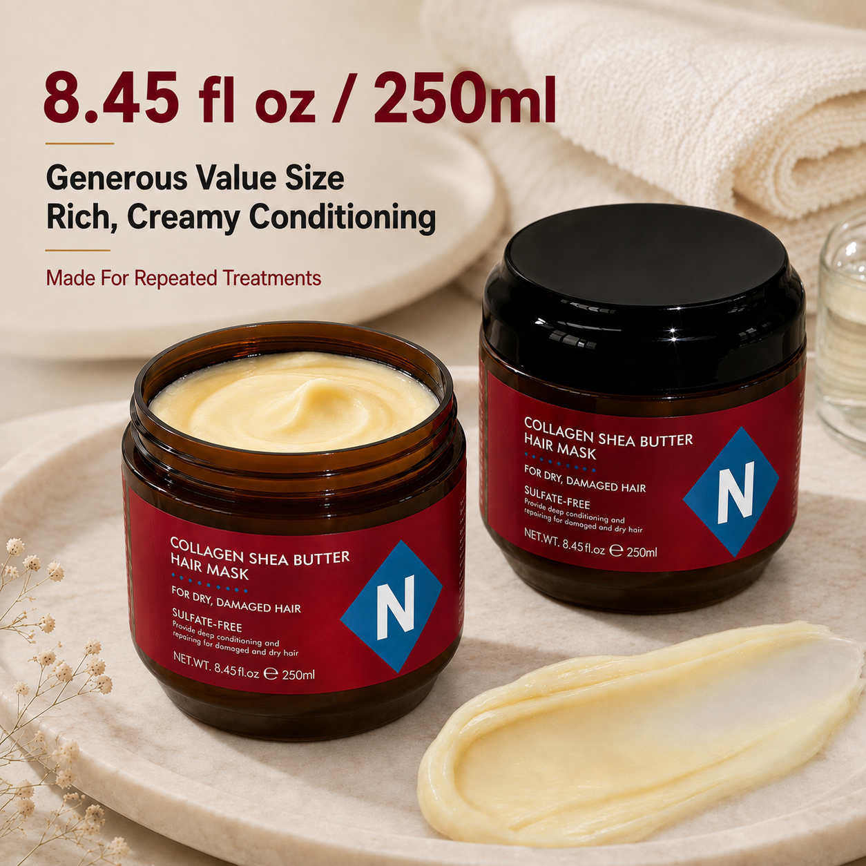 🔥Last Day 50% OFF!!Nexisify Collagen Shea Butter Repair Hair Mask