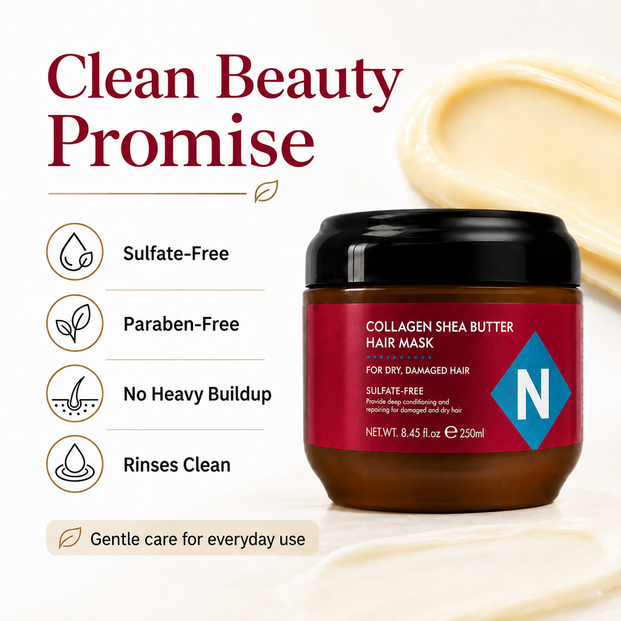 🔥Last Day 50% OFF!!Nexisify Collagen Shea Butter Repair Hair Mask
