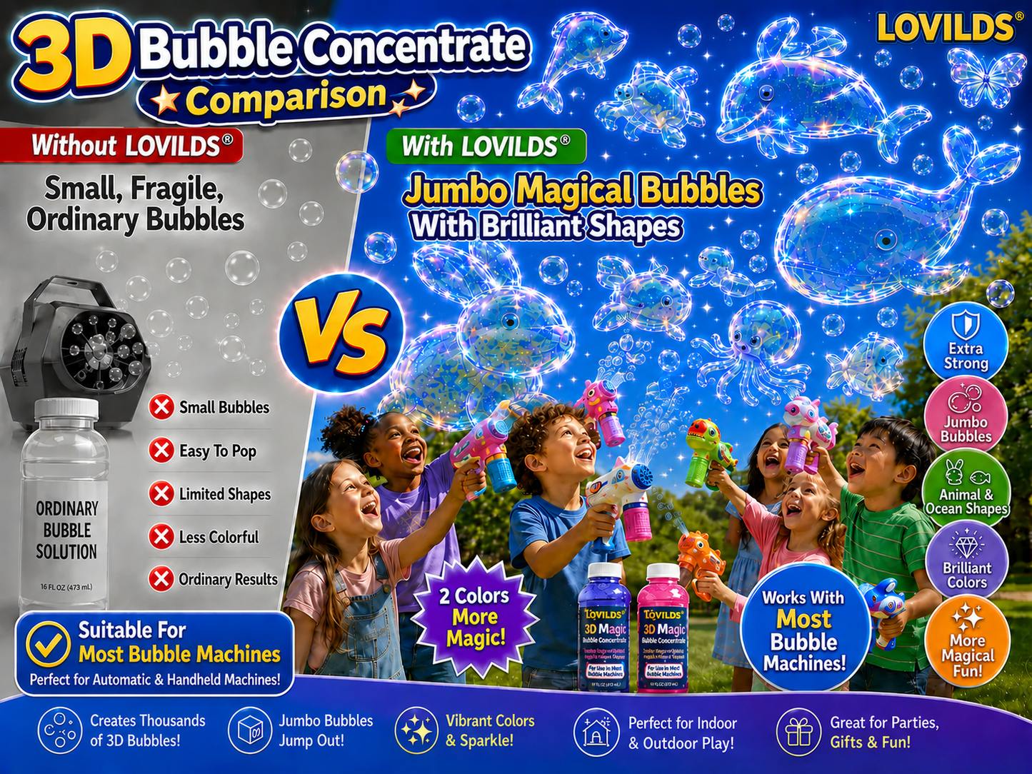 LOVILDS 3D Bubble Concentrate Animal &Ocean Fantasy Theme