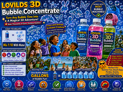 LOVILDS 3D Bubble Concentrate Animal &Ocean Fantasy Theme