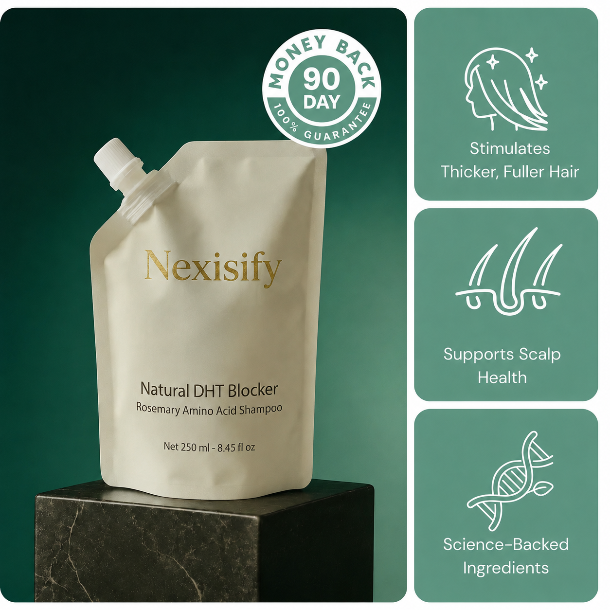 Nexisify Rosemary Amino Acid Shampoo– Repair, Nourish & Strengthen – Reduces Hair Fall