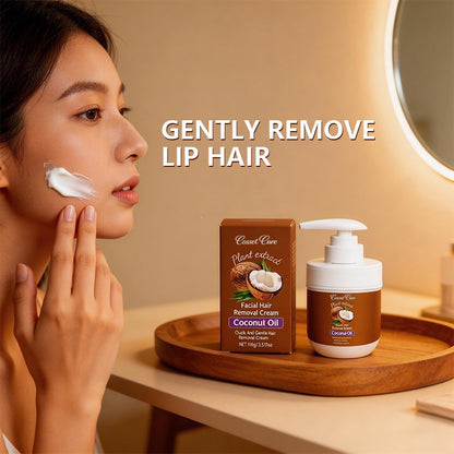 🔥Coconut oil facial hair removal cream - gentle and non-irritating