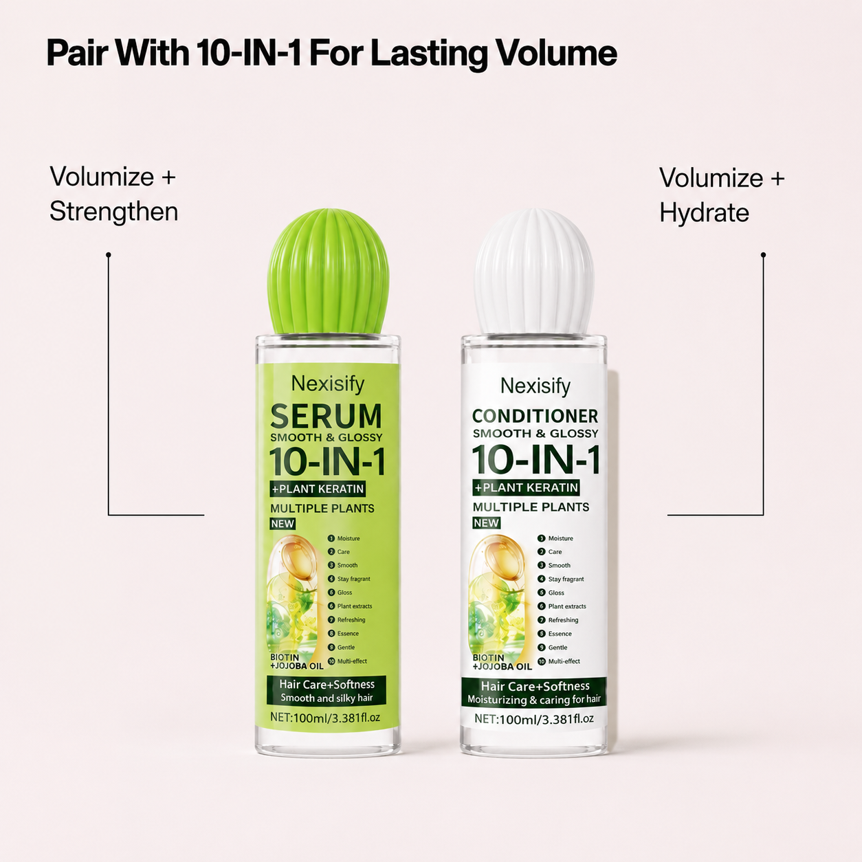 🔥LAST DAY 50% OFF!!Nexisify 10-in-1 Botanical Keratin Shampoo & Conditioner Set