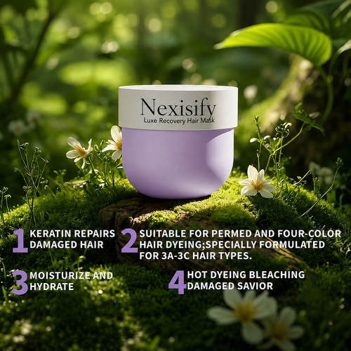 🔥LAST DAY 50% OFF!!Nexisify Luxe Recovery Hair Mask– Infused with Rare Oils & Keratin, Restore Damaged Hair to Life