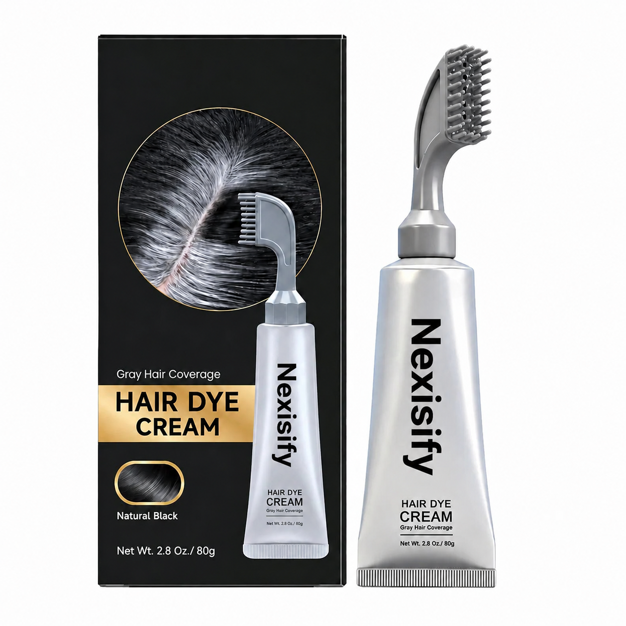 🔥LAST DAY 59% OFF!!Nexisify Unisex Grey Coverage Hair Dye with Hair Care