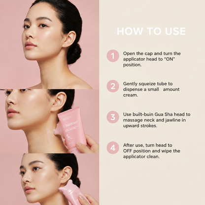 🦢Neck Wrinkle Eraser! Built-In Gua Sha Cream w/5% Anemarrhena Root Complex + PDRN Korean Skincare
