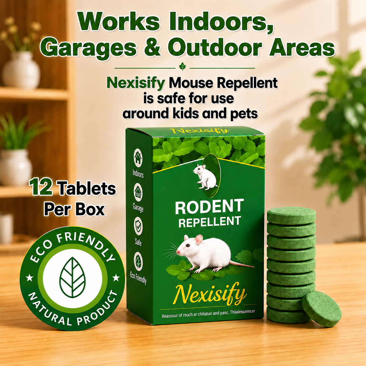 Rodent Repellent Tablet - Create aHome Without Rodents, Safe for Kids& Pets