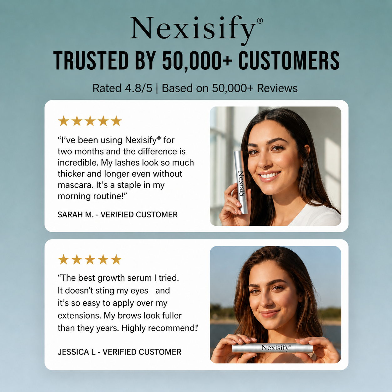 🔥LAST DAY 50% OFF and BUY 1 GET 1 FREE!!Nexisify Eyelash Growth Serum
