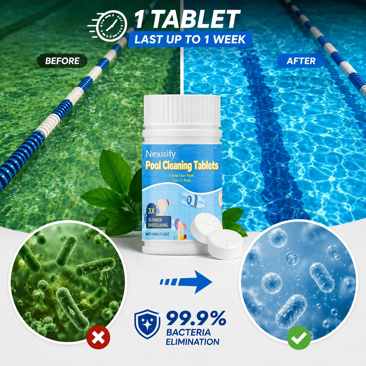 The Next-Gen Pool Purifier is here ✨ 2X Stronger Algae Control, Gentle & Safe for Kids! 👨‍👩‍👧‍👦