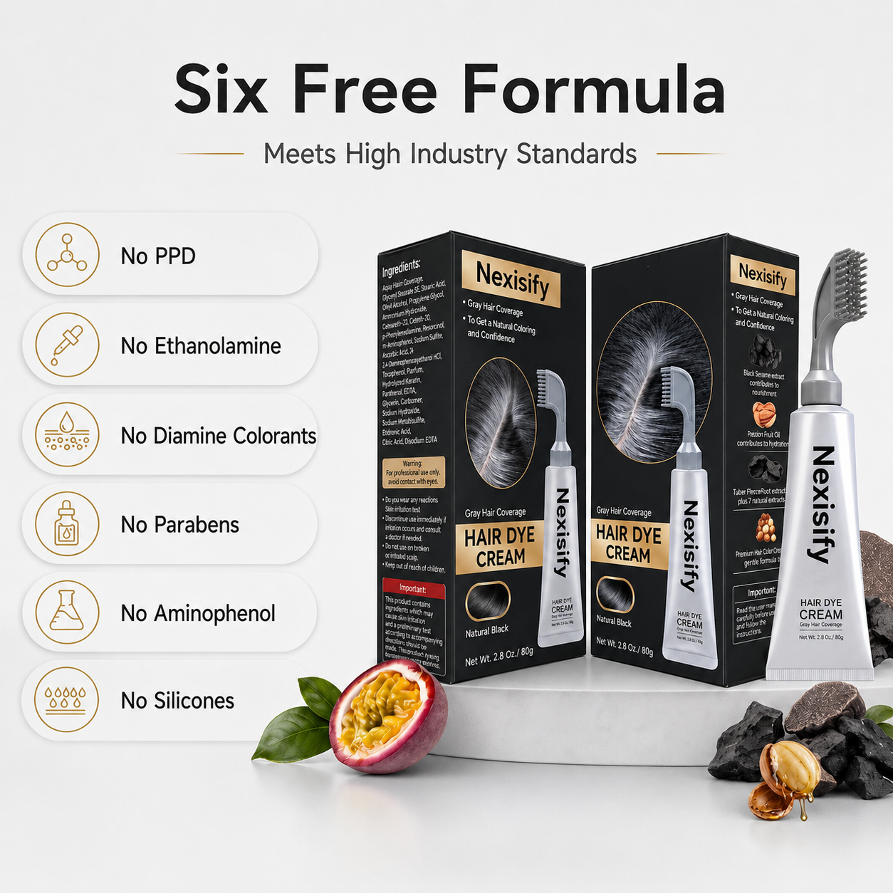 🔥LAST DAY 59% OFF!!Nexisify Unisex Grey Coverage Hair Dye with Hair Care