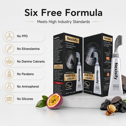 🔥LAST DAY 59% OFF!!Nexisify Unisex Grey Coverage Hair Dye with Hair Care